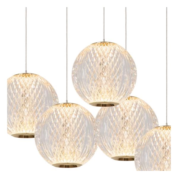 Lucide CINTRA - Suspension - Ø 32 cm - LED Dim. - 5x4,7W 2700K - Transparent - détail 3
